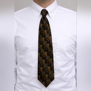 3/$30 VTG STONEHENGE Christopher Reeve Geometric Patchwork Silk Tie